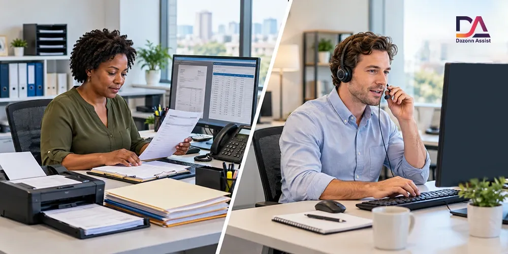 BPO and call center services comparison showing customer support and back-office operations.