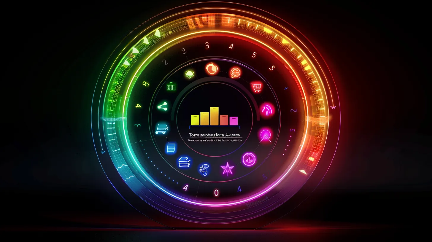 a vibrant and dynamic infographic showcasing key customer experience metrics, depicted with distinct icons for customer satisfaction score, first call resolution, net promoter score, and customer effort score, all illuminated with bright colors against a sleek, modern background.