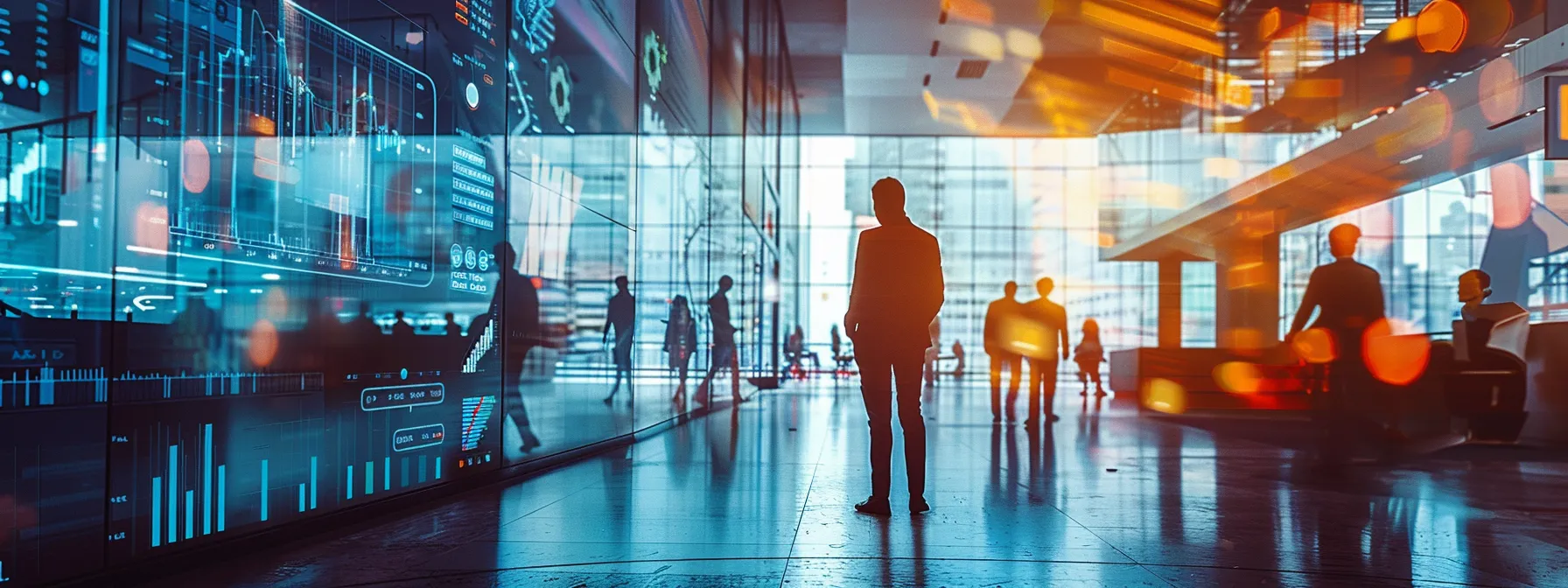 a sleek, modern call center bustling with focused agents utilizing advanced ivr technology, highlighted by vibrant screens displaying data analytics and call flow visualizations in a high-tech urban office environment.