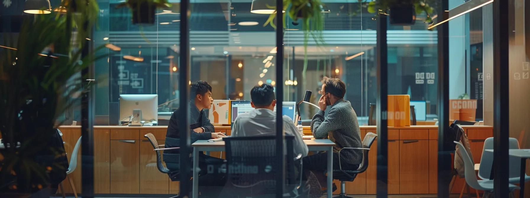 a dynamic call center training room is captured with agents engaged in role-playing exercises, focusing intently on each other as they simulate customer interactions, surrounded by performance metrics displayed on screens, reflecting an atmosphere of collaboration and professional growth.