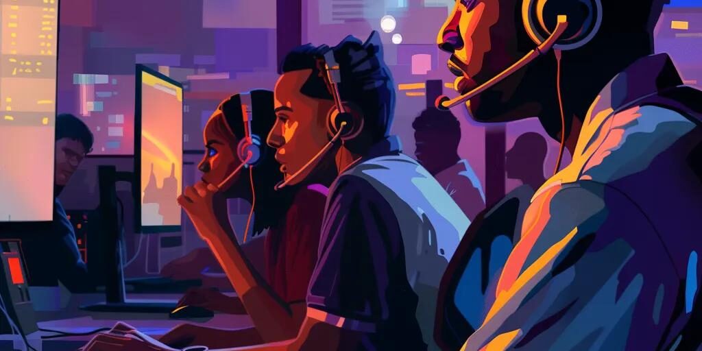 Modern call center agents collaborating to enhance customer experience