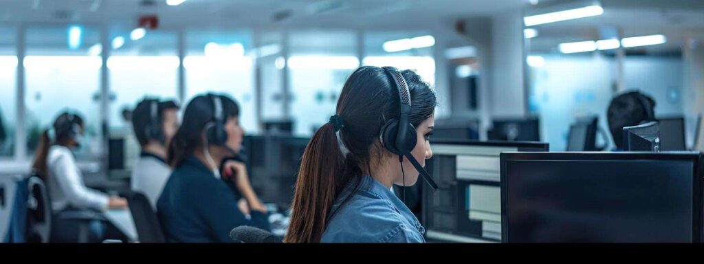 call center with Dazonn written on walls