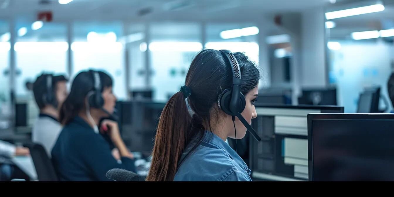 call center with Dazonn written on walls