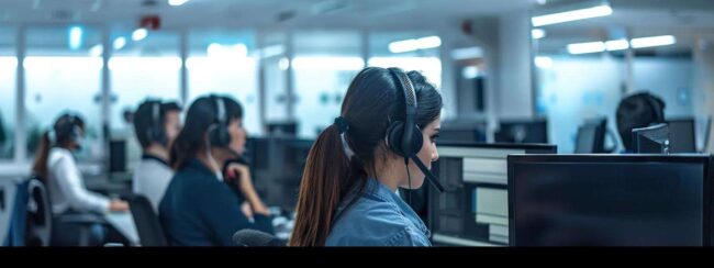 call center with Dazonn written on walls