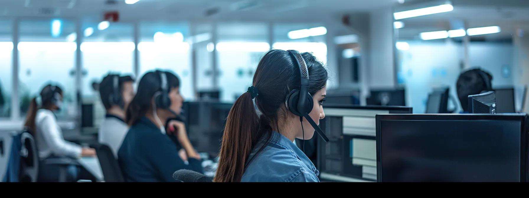call center with Dazonn written on walls