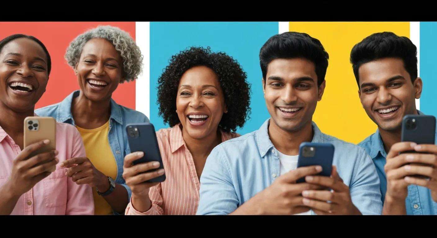 A diverse group of delighted customers actively engaging with a brand, showcasing the power of strong customer loyalty