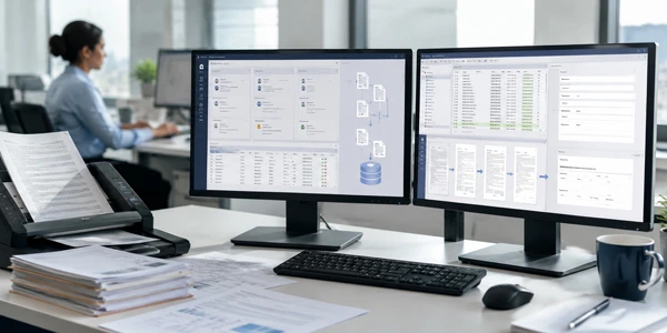 Administrative data conversion workflow for CRM and document records.