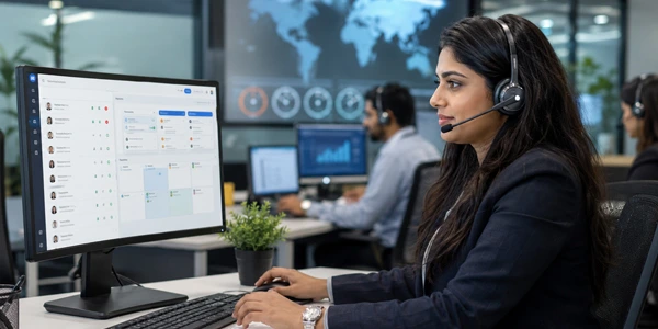 Telemarketing agent scheduling appointments for sales team