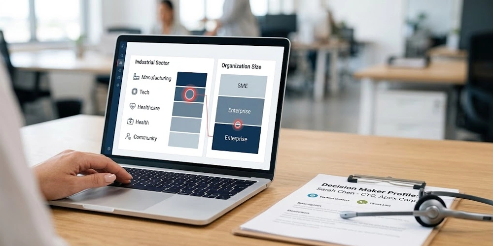 B2B telemarketing lead targeting dashboard