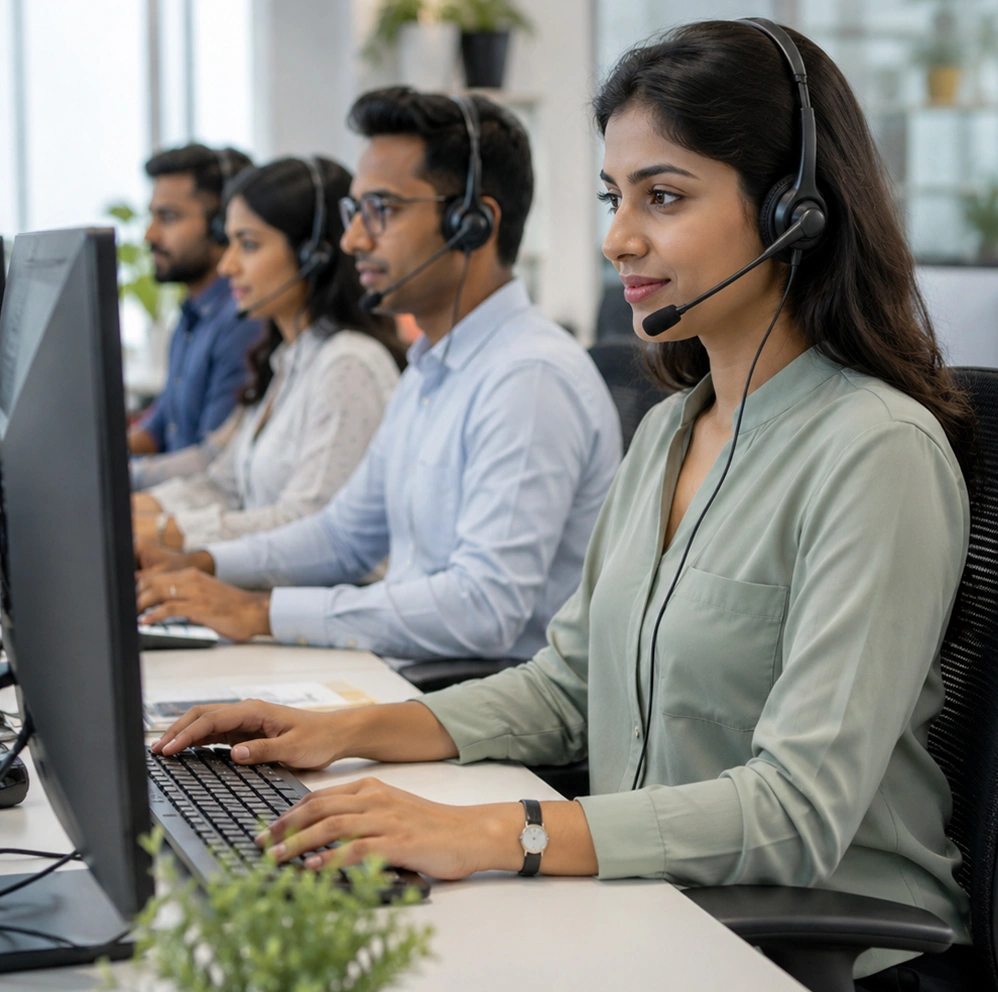 24/7 customer support team providing call center services