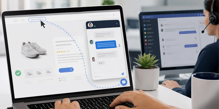 Live chat customer assistance for website support