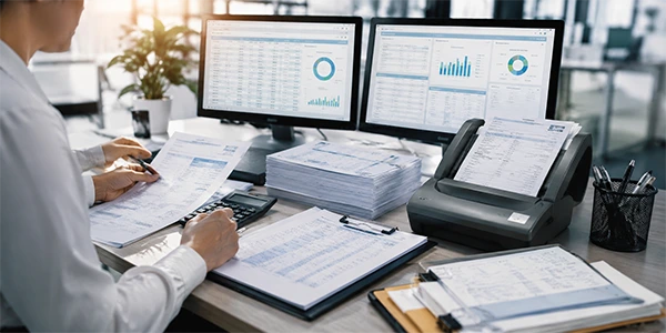 Finance and accounting data processing for invoices and transaction records