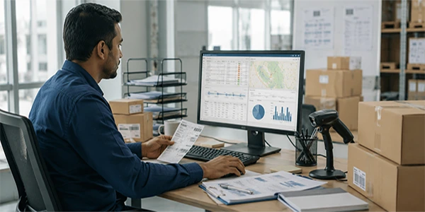 Logistics data entry and shipment tracking.