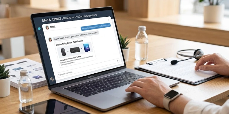 Sales assistance through live chat support