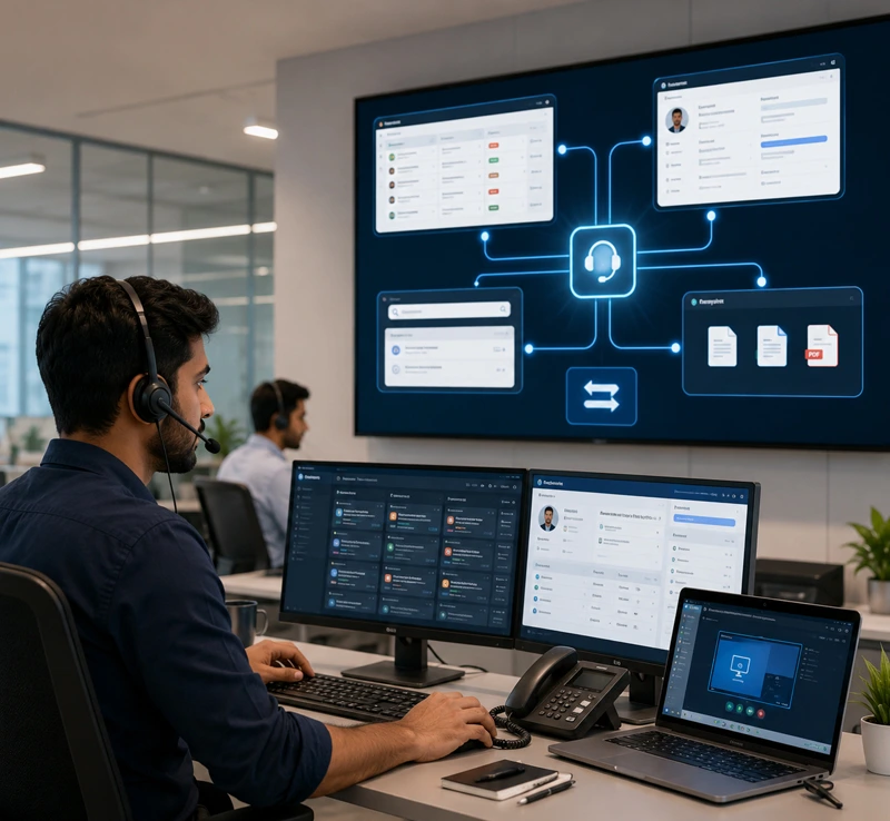 CRM and helpdesk integration for technical support services
